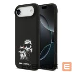 Back panel cover Karl Lagerfeld Apple iPhone Air Liquid Silicone K&CH Sketch MagSafe Case Black