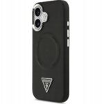 Чехол на заднюю панель Guess Apple iPhone 17 PU Leather Triangle Logo MagSafe Case Black
