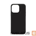 Back panel cover Connect Apple iPhone 15 Pro Max Premium Magsafe Soft Touch Silicone Case New Function Black
