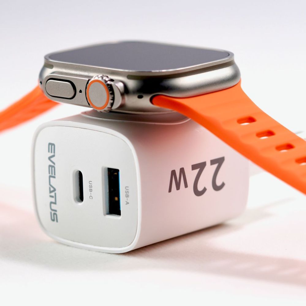 Adapteris Evelatus Evelatus 2 in 1 Charger 20W Max USB-C+USB-A:15W Max USB-C+USB-A+Wireless:15W+2W 17W Max White