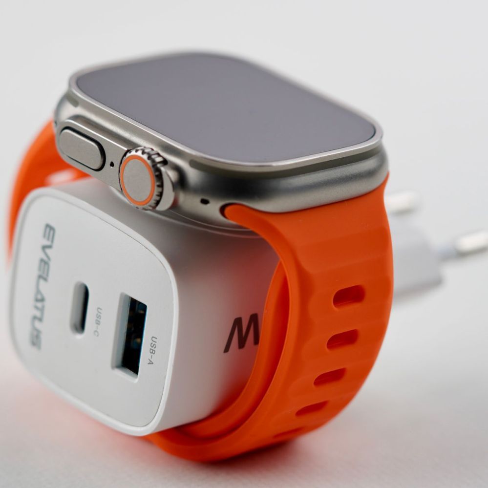 Adapteris Evelatus Evelatus 2 in 1 Charger 20W Max USB-C+USB-A:15W Max USB-C+USB-A+Wireless:15W+2W 17W Max White