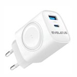 Adaptrid Evelatus  Evelatus 2 in 1 Charger 20W Max USB-C+USB-A:15W Max USB-C+USB-A+Wireless:15W+2W 17W Max White