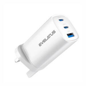 Adapteris Evelatus  65W Max Fast Charger UK USB-C1/USB-C1/USB-A White