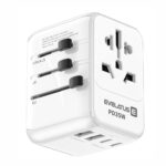 Adapter Evelatus  35W World Travel Adapter 1PD & 2 Type-C & 2 USB Charger  09051 White