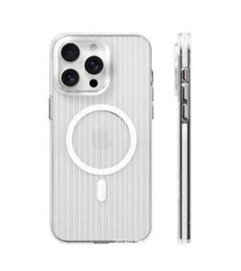 Aizmugurējais vāciņš Evelatus Apple iPhone 16 Pro Suitcase MagSafe Case Transparent White