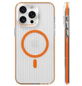 Aizmugurējais vāciņš Evelatus Apple iPhone 16 Pro Suitcase MagSafe Case Transparent Orange