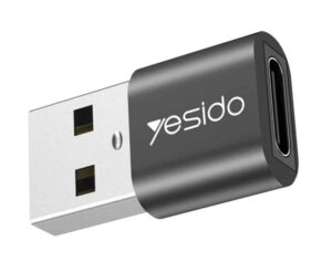Üleminek yesido  GS09 Mini Aluminum Alloy Usb Type-c U-Disk Card Reader Mouse Convert OTG Adapter Black