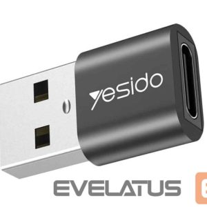 Converter yesido  GS09 Mini Aluminum Alloy Usb Type-c U-Disk Card Reader Mouse Convert OTG Adapter Black