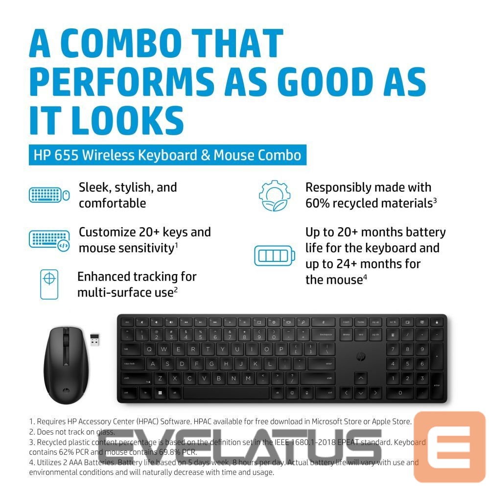 Computer accessories HP HP 655 Wrls KBD and Mouse Combo (10pcs)