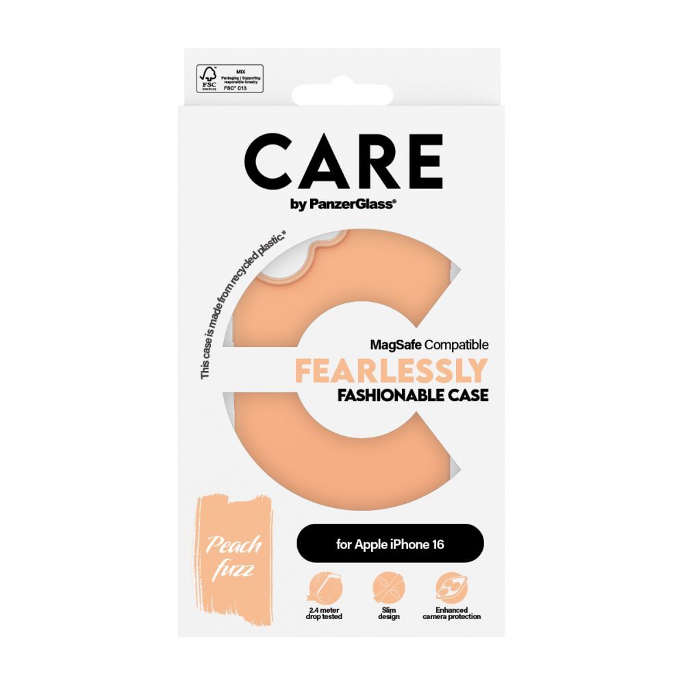 Other Phone Accessory Panzer Glass CARE by PanzerGlass Fashion Case iPhone 16 6.1" peach/peachy MagSafe 1389