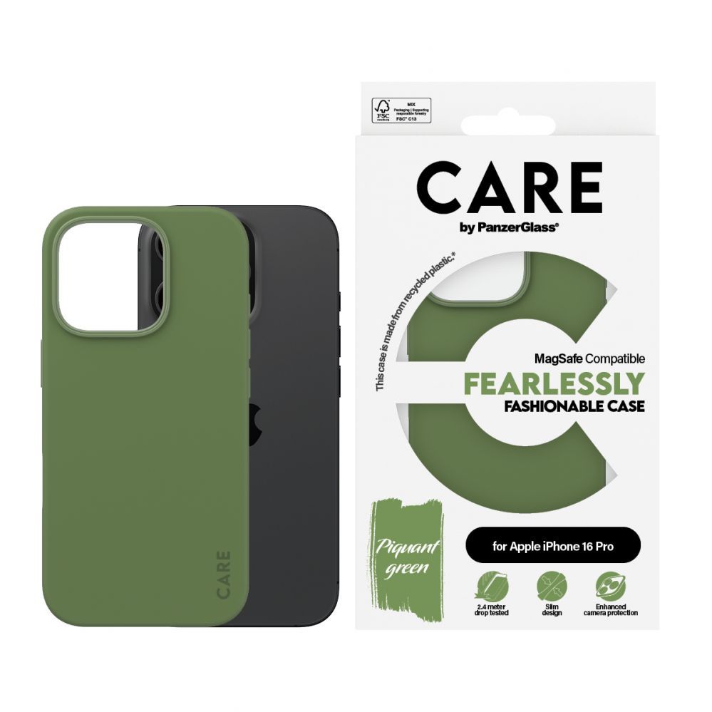 Muu telefoni lisavarustus Panzer Glass CARE by PanzerGlass Fashion Case iPhone 16 Pro 6.3" green/green MagSafe 1386