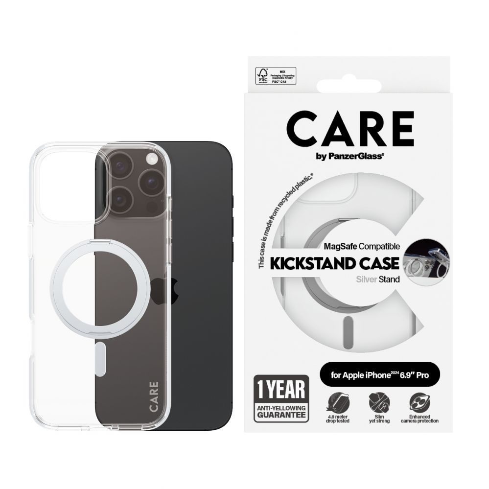 Other Phone Accessory Panzer Glass CARE by PanzerGlass Feature Kickstand Case iPhone 16 Pro Max 6.9" silver/silver MagSafe 1328