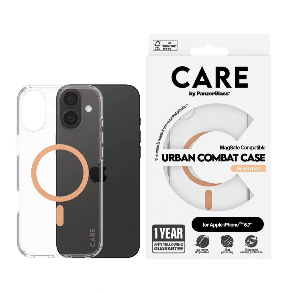 Other Phone Accessory Panzer Glass CARE by PanzerGlass Flagship Case iPhone 16 Plus 6.7" peach/peachy MagSafe 1375