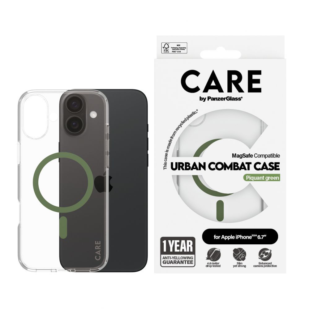 Muu telefoni lisavarustus Panzer Glass CARE by PanzerGlass Flagship Case iPhone 16 Plus 6.7" green/green MagSafe 1371