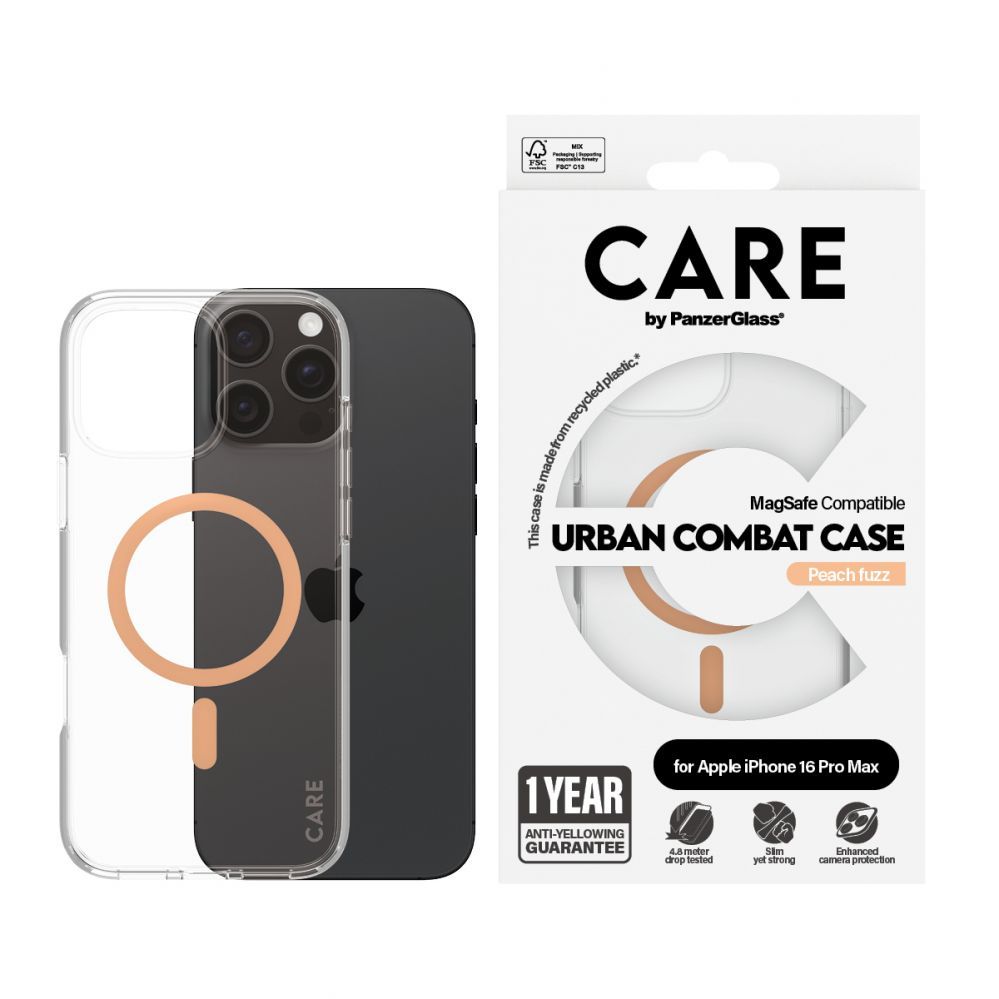 Other Phone Accessory Panzer Glass CARE by PanzerGlass Flagship Case iPhone 16 Pro Max 6.9" peach/peachy MagSafe 1376