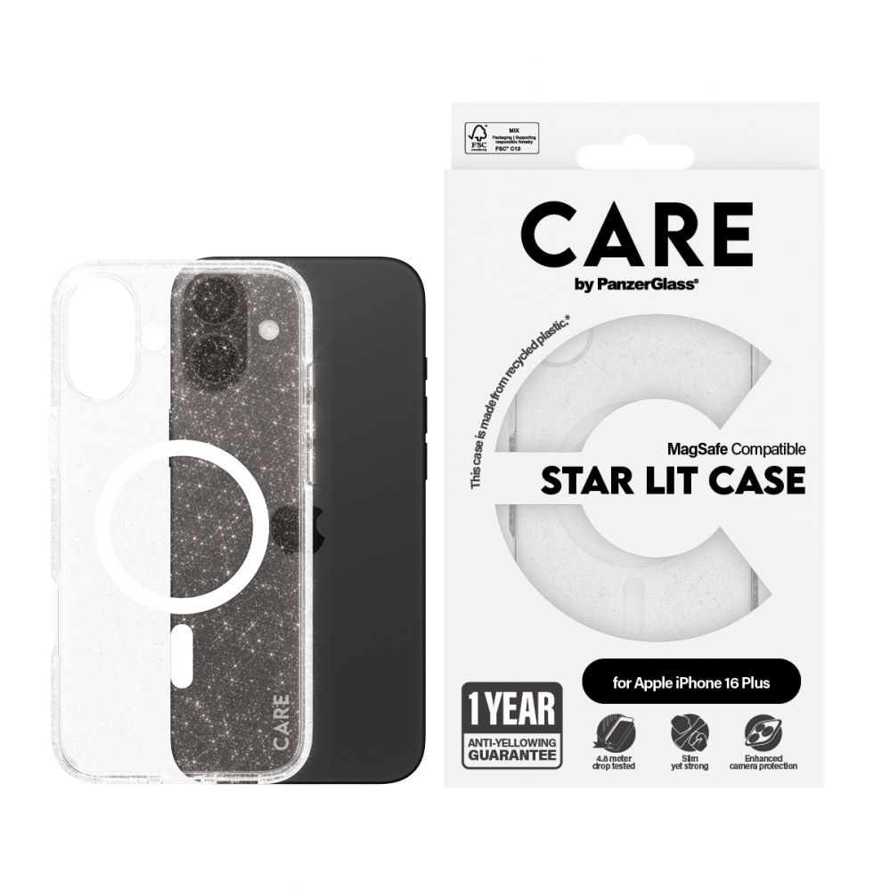 Other Phone Accessory Panzer Glass CARE by PanzerGlass Flagship Star Lit Case iPhone 16 Plus 6.7" white/white MagSafe 1343
