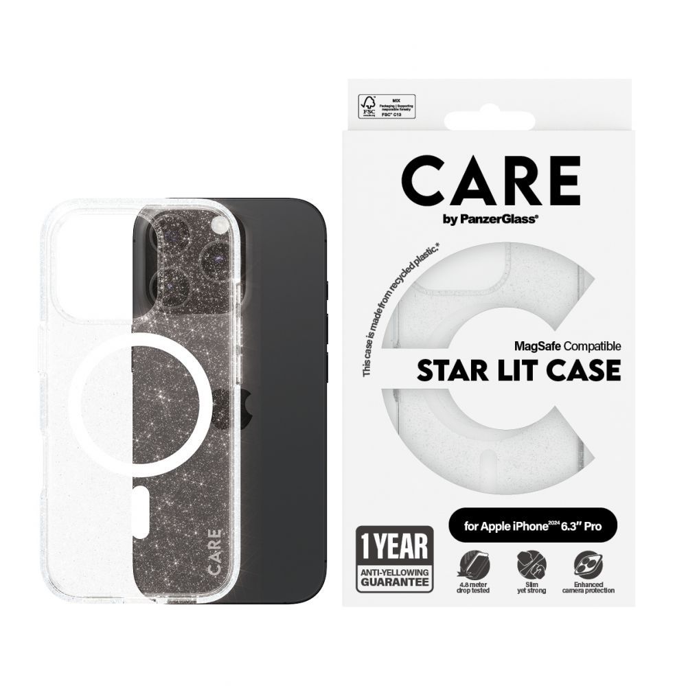 Muu telefoni lisavarustus Panzer Glass CARE by PanzerGlass Flagship Star Lit Case iPhone 16 Pro 6.3" white/white MagSafe 1342