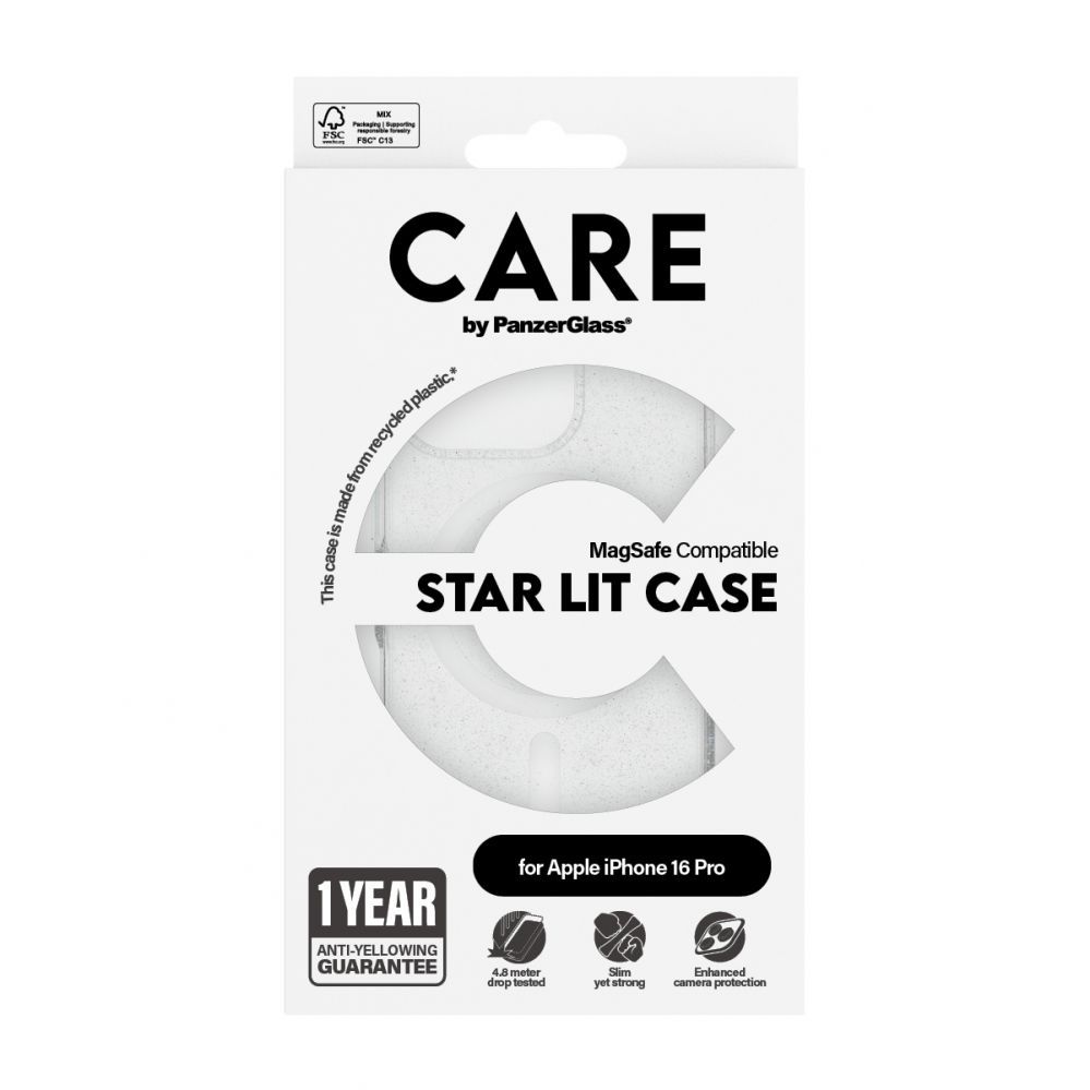Muu telefoni lisavarustus Panzer Glass CARE by PanzerGlass Flagship Star Lit Case iPhone 16 Pro 6.3" white/white MagSafe 1342