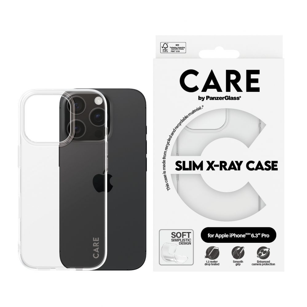 Kitas telefono priedas Panzer Glass CARE by PanzerGlass X-Ray Soft Basic Case iPhone 16 Pro 6.3" Clear/Transparent 1442