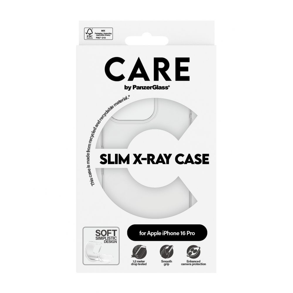 Kitas telefono priedas Panzer Glass CARE by PanzerGlass X-Ray Soft Basic Case iPhone 16 Pro 6.3" Clear/Transparent 1442