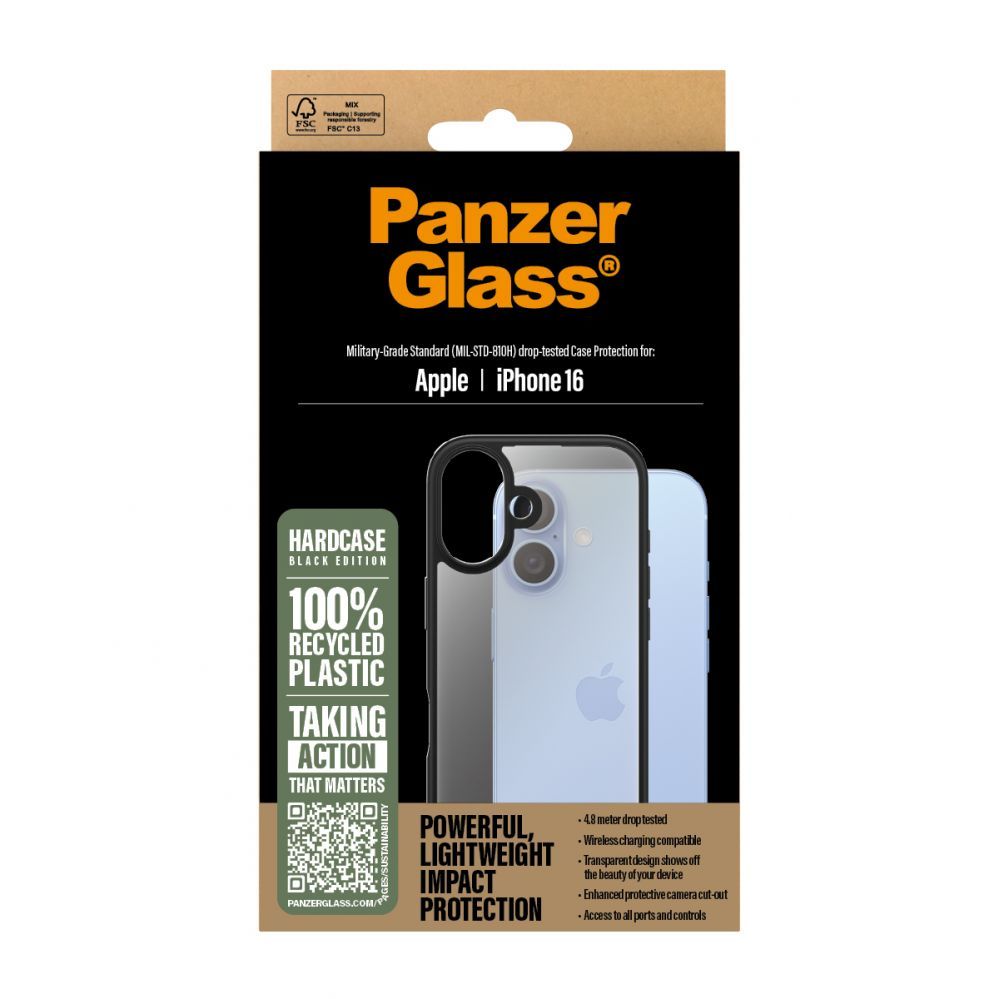 Kitas telefono priedas Panzer Glass PanzerGlass HardCase iPhone 16 6.1" black/black 1295