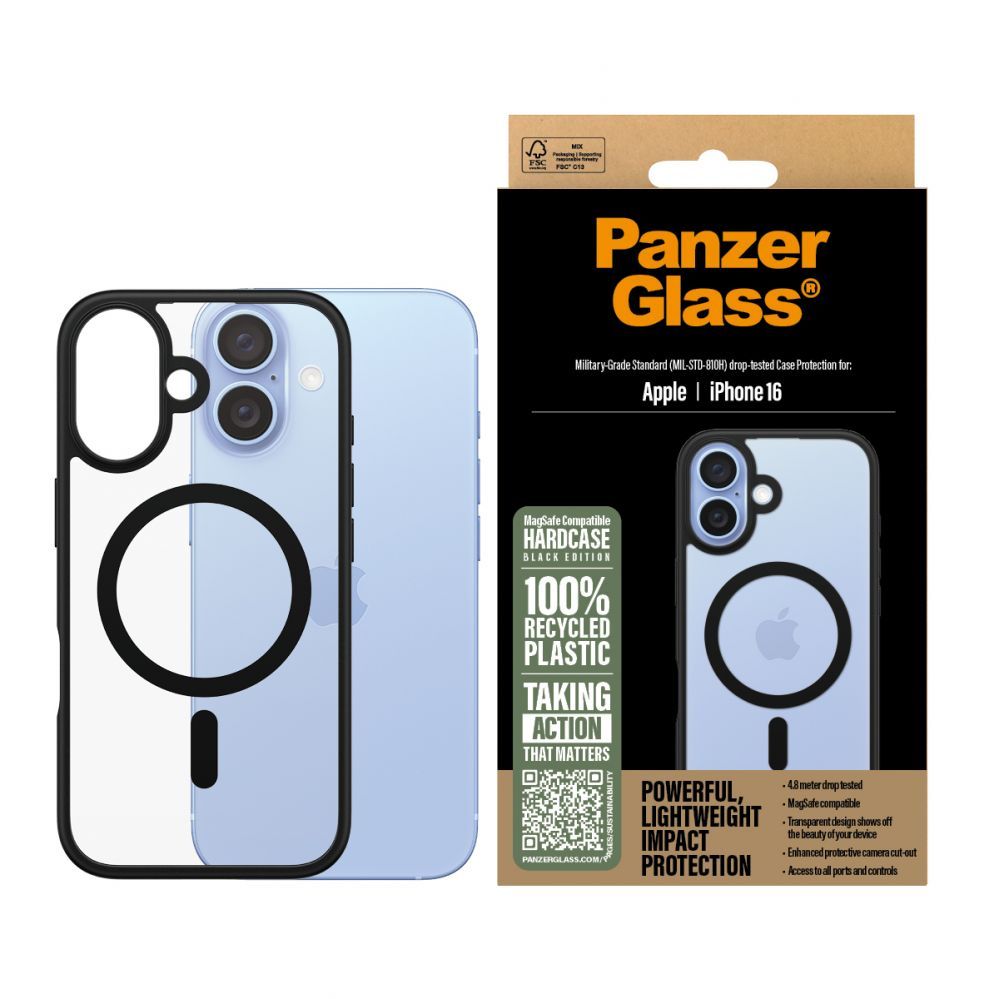 Cits mobilo telefonu aksesuārs Panzer Glass PanzerGlass HardCase iPhone 16 6.1" black/black MagSafe 1301