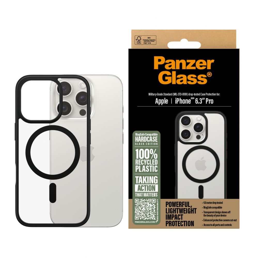 Cits mobilo telefonu aksesuārs Panzer Glass PanzerGlass HardCase iPhone 16 Pro 6.3" black/black MagSafe 1302