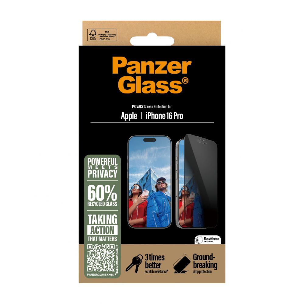 Other Phone Accessory Panzer Glass PanzerGlass Privacy Screen Protector iPhone 16 Pro 6.3" Ultra-Wide Fit P2862