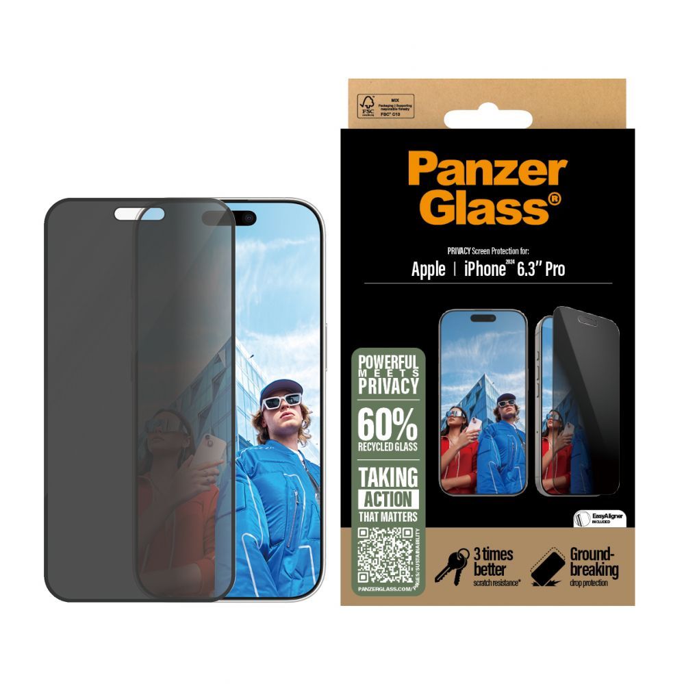 Other Phone Accessory Panzer Glass PanzerGlass Privacy Screen Protector iPhone 16 Pro 6.3" Ultra-Wide Fit P2862