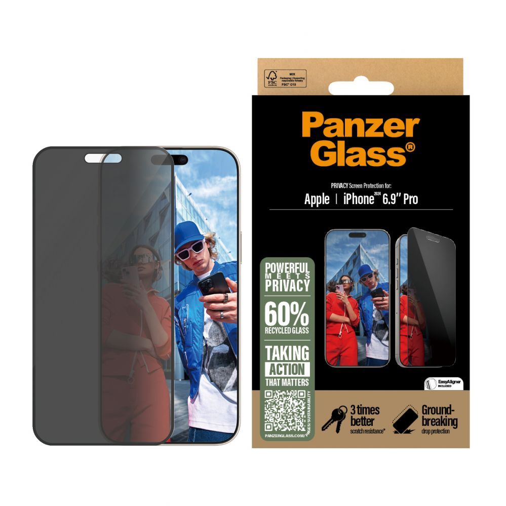 Other Phone Accessory Panzer Glass PanzerGlass Privacy Screen Protector iPhone 16 Pro Max 6.9" Ultra-Wide Fit P2864