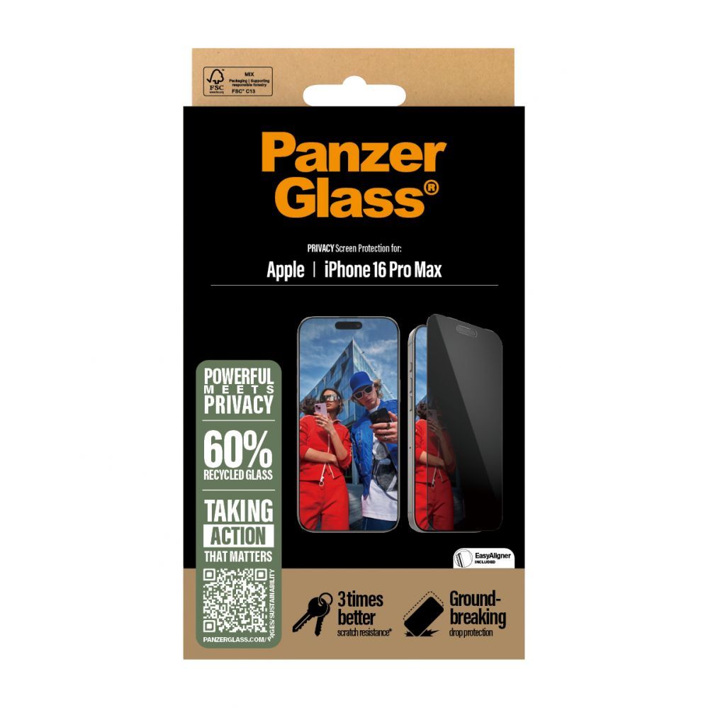 Other Phone Accessory Panzer Glass PanzerGlass Privacy Screen Protector iPhone 16 Pro Max 6.9" Ultra-Wide Fit P2864