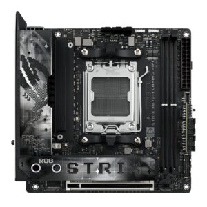 Intel protsessori emaplaat Asus  | ROG STRIX X870-I GAMING WIFI | Processor family AMD | Processor socket AM5 | DDR5 DIMM | Supported hard disk drive interfaces SATA, M.2 | Number of SATA connectors 2 