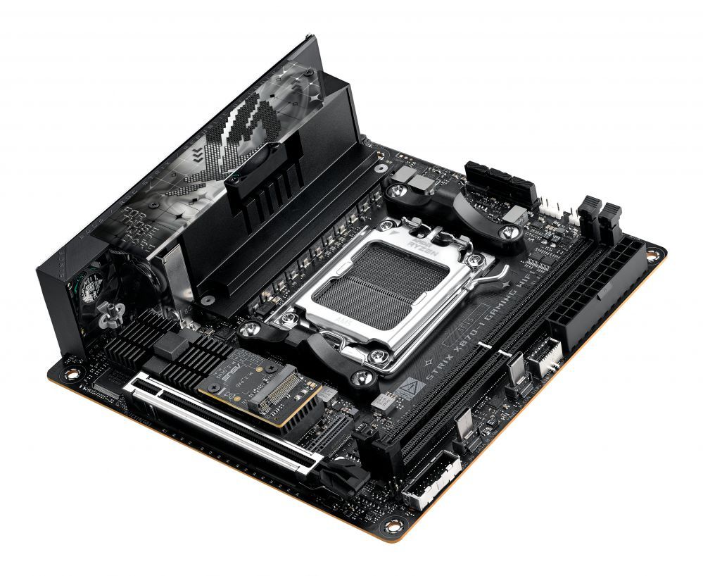 Intel protsessori emaplaat Asus | ROG STRIX X870-I GAMING WIFI | Processor family AMD | Processor socket AM5 | DDR5 DIMM | Supported hard disk drive interfaces SATA, M.2 | Number of SATA connectors 2