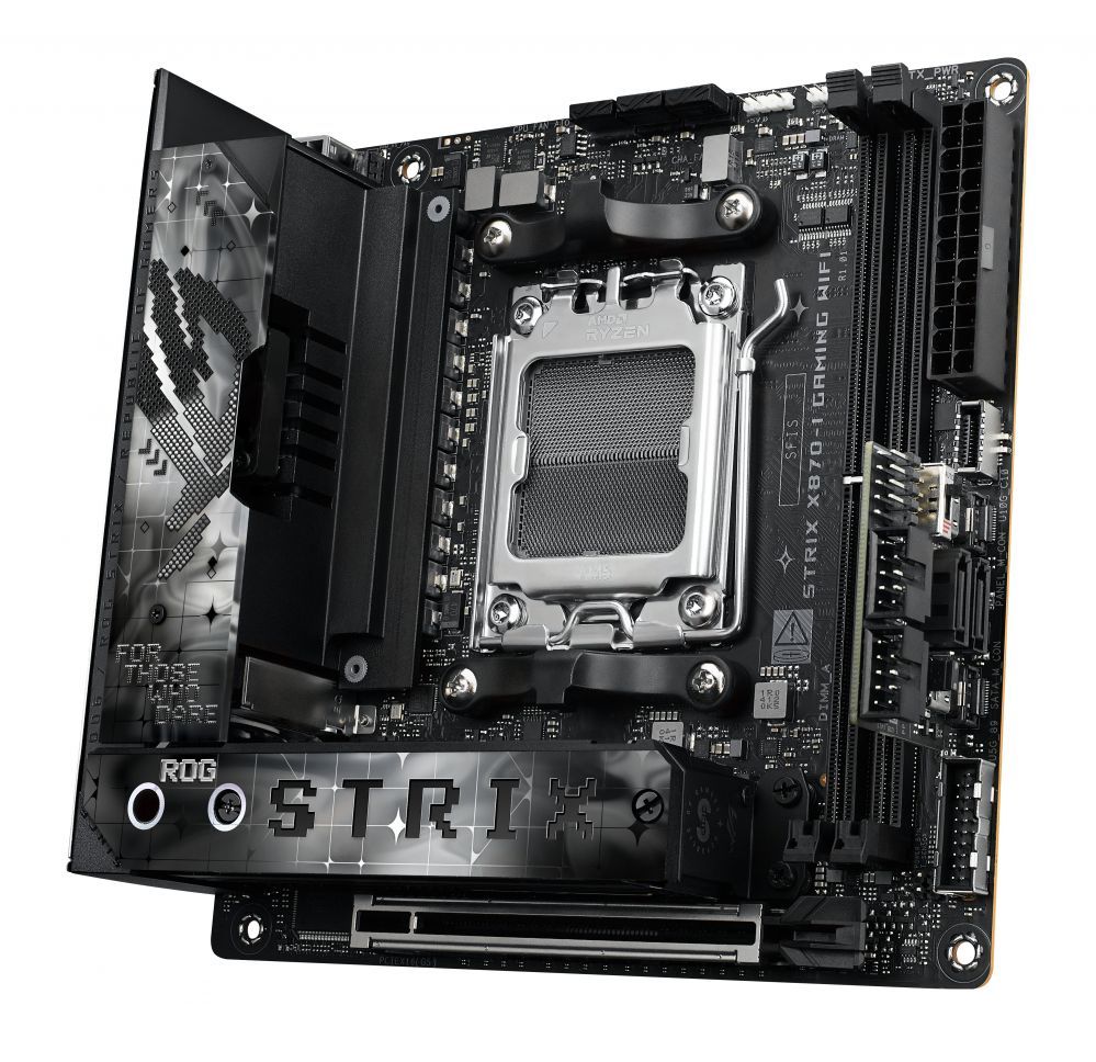 Intel protsessori emaplaat Asus | ROG STRIX X870-I GAMING WIFI | Processor family AMD | Processor socket AM5 | DDR5 DIMM | Supported hard disk drive interfaces SATA, M.2 | Number of SATA connectors 2