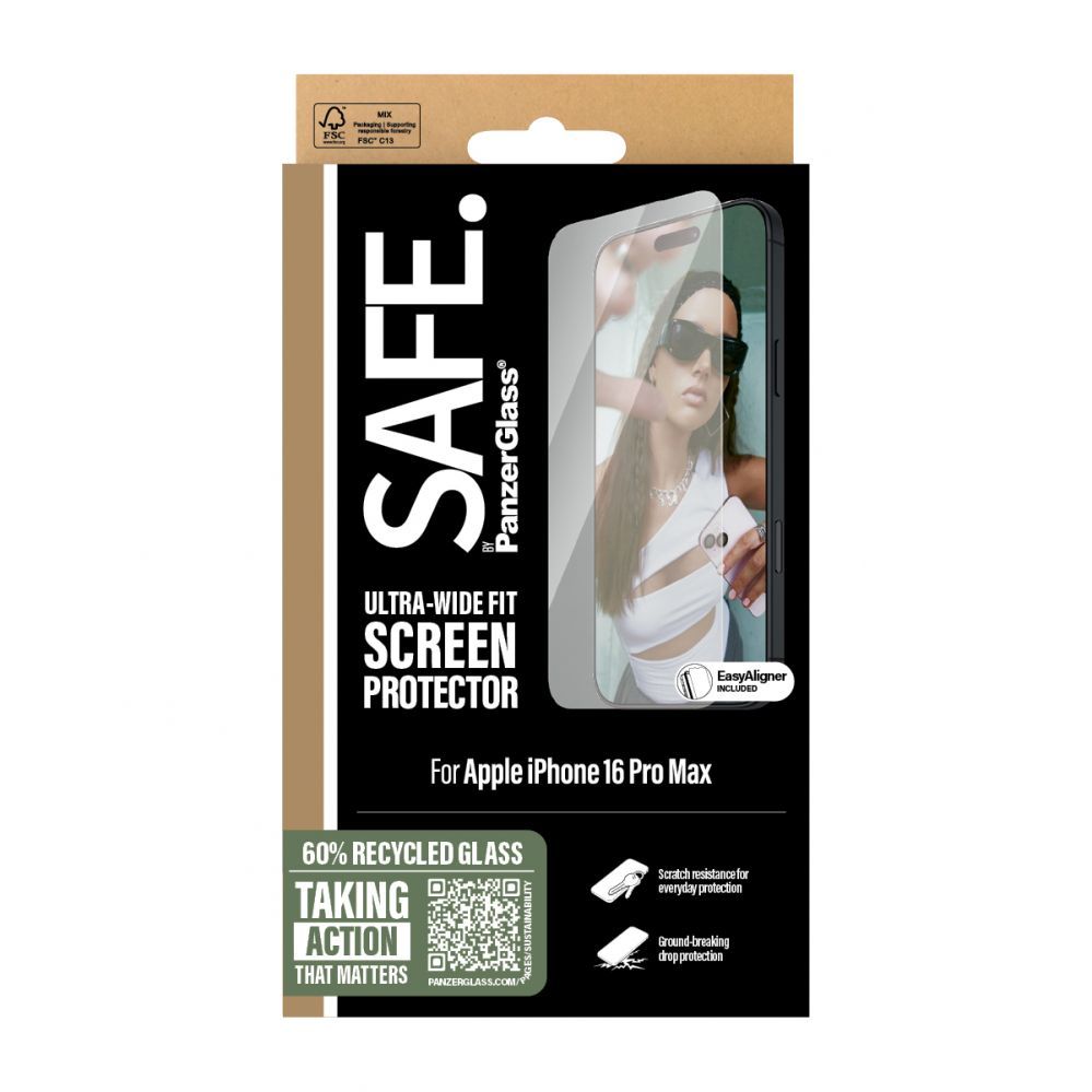 Back panel cover PanzerGlass SAFE by Screen Protector iPhone 16 Pro Max | Ultra-Wide Fit |