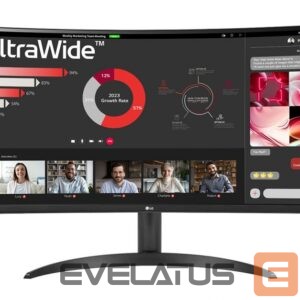 Monitors LG  34WR50QK-B.AEU Curved UltraWide Monitor 34"/21:9, 3440x1440, HDMI, DisplayPort USB 