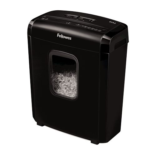 Kontoritarbed Fellowes Powershred 6M Black, 13 L, Credit cards shredding, Mini-Cut Shredder, Paper handling standard/output 6 sheets per pass, Warranty 24 month(s)