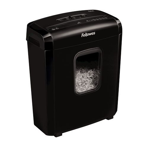 Kontoritarbed Fellowes Powershred 6M Black, 13 L, Credit cards shredding, Mini-Cut Shredder, Paper handling standard/output 6 sheets per pass, Warranty 24 month(s)