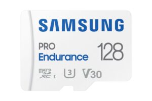 Memory cards Samsung  SAMSUNG PRO Endurance MB-MJ128KA/EU 128 GB, MicroSD Memory Card, Flash memory class U3, V30, Class 10, SD adapter