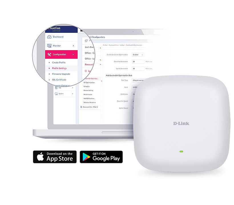 Ruuterid D-link Nuclias Connect AX1800 Wi-Fi 6 Access Point DAP-X2810 802.11ac, 1200+574 Mbit/s, 10/100/1000 Mbit/s, Ethernet LAN (RJ-45) ports 1, MU-MiMO Yes, Antenna type 2xInternal, PoE in