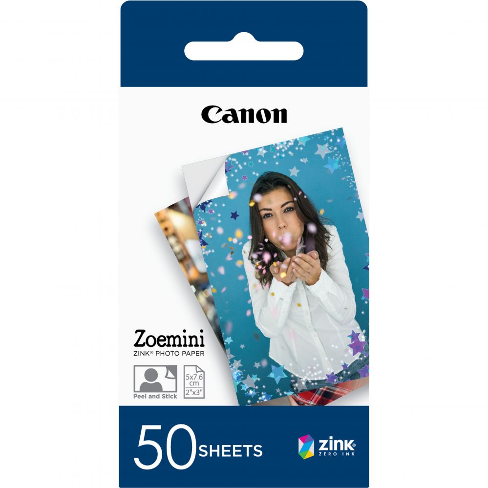 Kontoritarbed Canon 50 sheets ZP-2030 Photo Paper, White, 5 x 7.6 cm