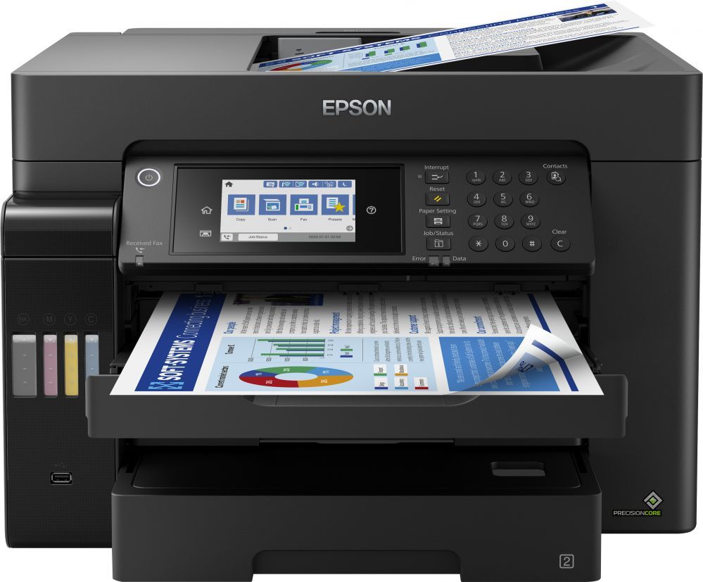 Printers EPSON EcoTank L15160 Colour, Inkjet, Multicunctional Printer, A3+, Wi-Fi, Black