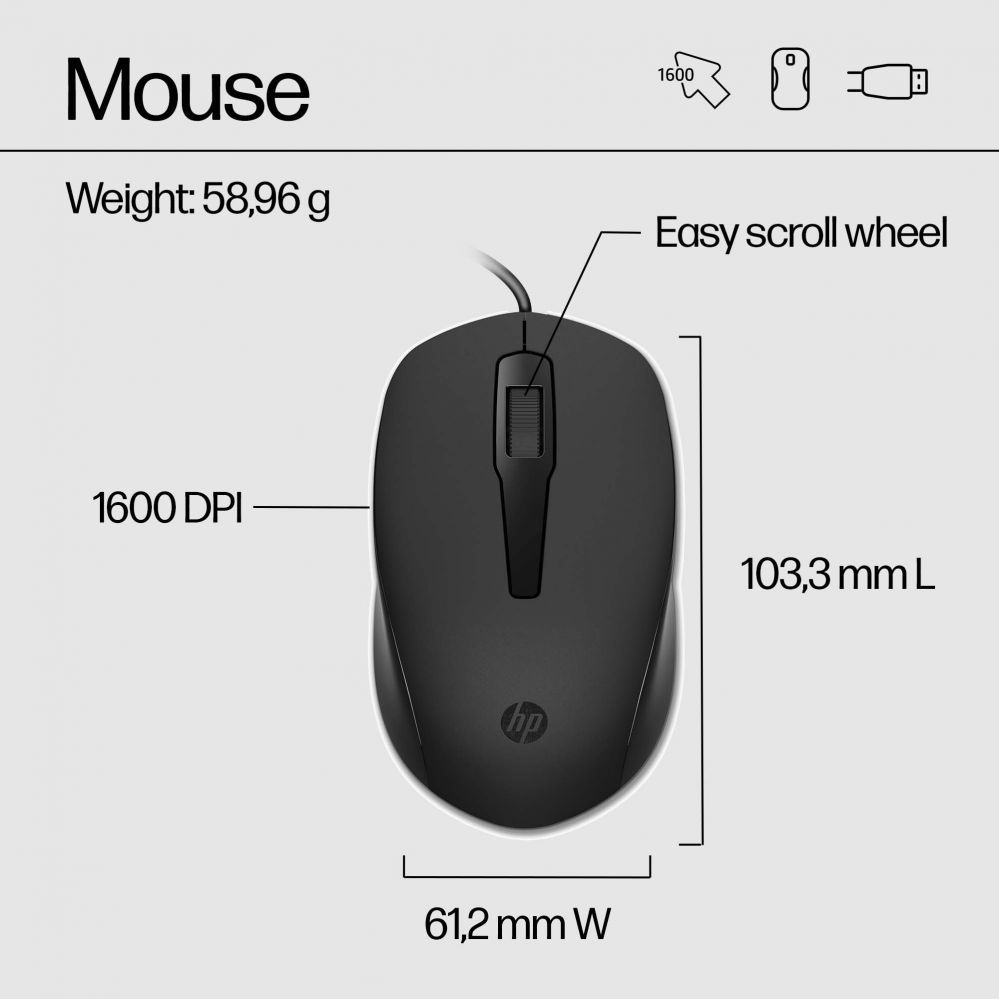 Computer accessories HP HP 150 Wired Mouse and Keyboard (EN)