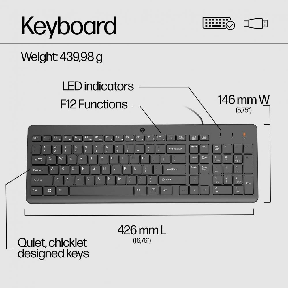 Computer accessories HP HP 150 Wired Mouse and Keyboard (EN)