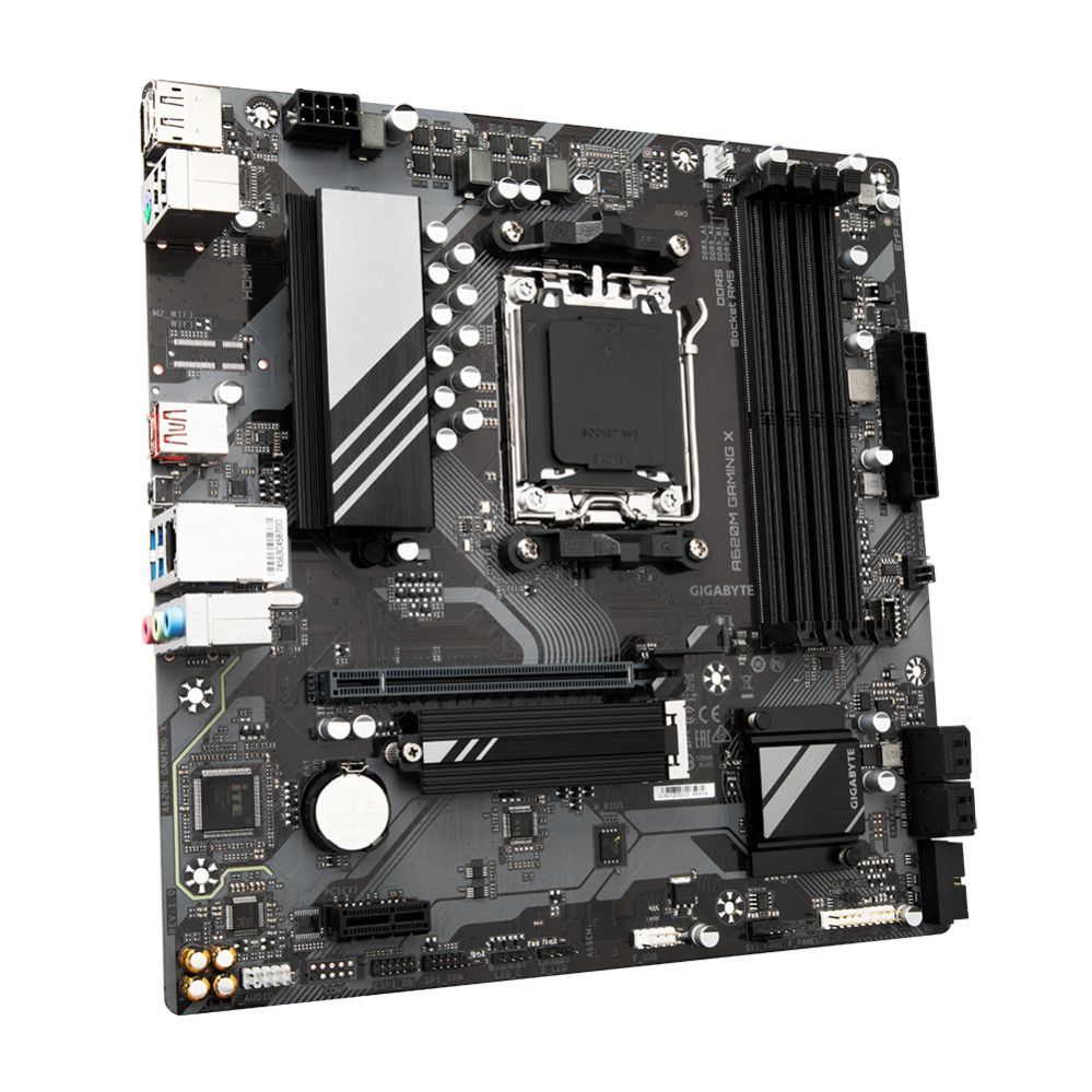 Motherboard for Intel processors Gigabyte A620M GAMING XG10 Processor family AMD, Processor socket AM5, DDR5 DIMM, Memory slots 4, Supported hard disk drive interfaces SATA, M.2, Number of SATA connectors 4, Chipset AMD A620, Micro ATX