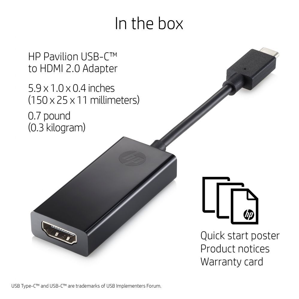 Cable HP HP USB-C to HDMI 2.0 Adapter