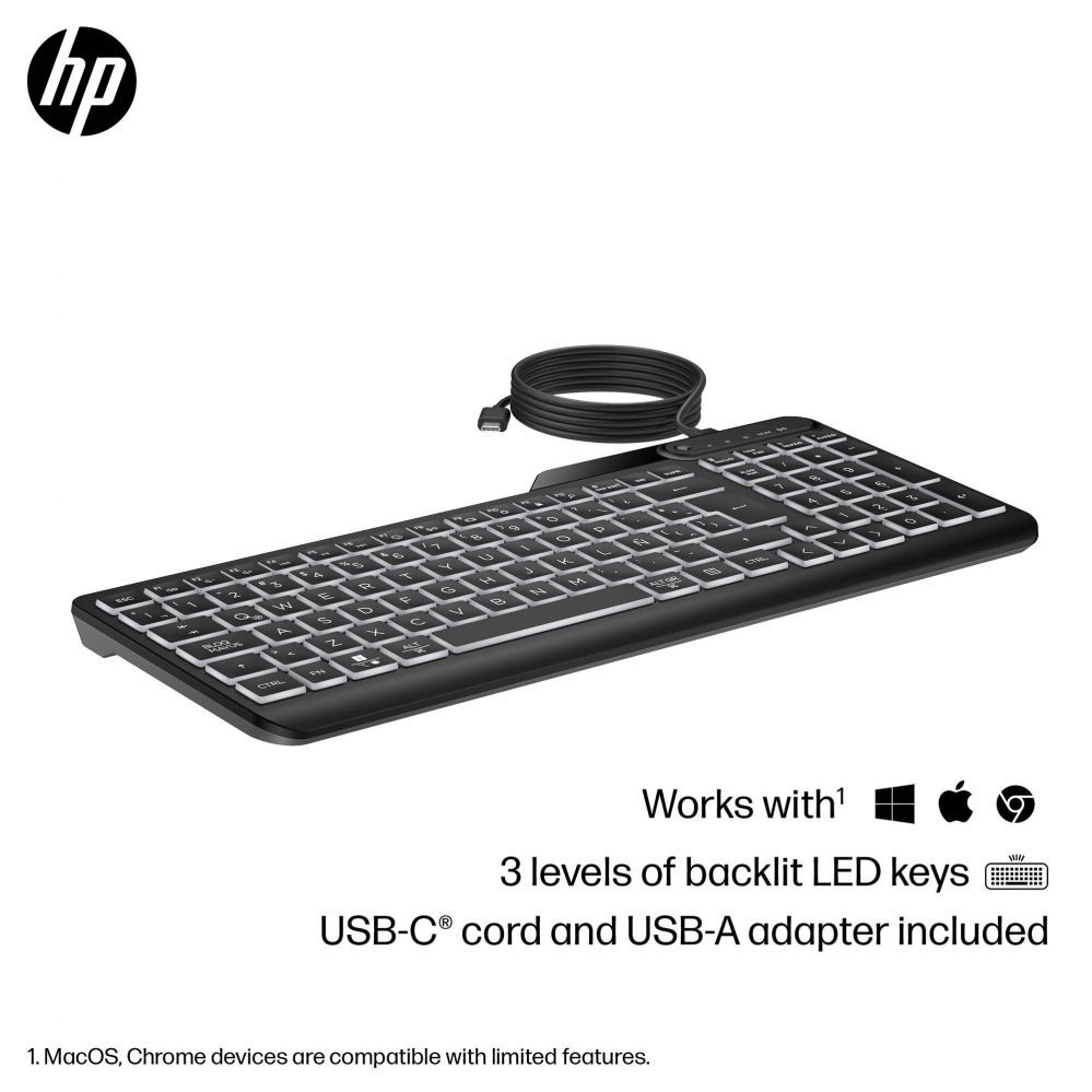 Computer accessories HP HP 405 Multi-Device Backlit Wired Kbd