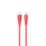 Kabelis Tellur  Silicone Type-C to Lightning Cable PD30W 1m Red 