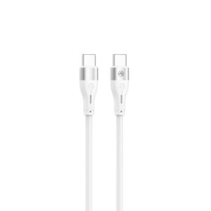 Cable Tellur  Silicone Type-C to Type-C Cable PD60W 1m White 