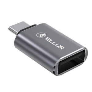 Įkrovikliai ir kabeliai Tellur  USB-C to USB-A M/F Adapter 10Gbps, 3A Aluminum Alloy 